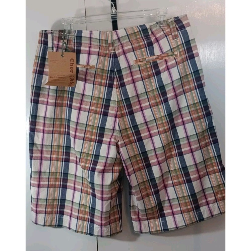 Chor NWT Mens Shorts Size 31 Plaid Chino Golf Preppy 90s Retro Eclectic Grandpa - Picture 8 of 9